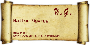 Waller György névjegykártya