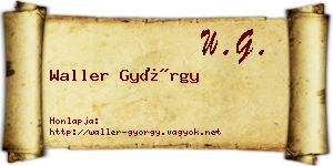 Waller György névjegykártya