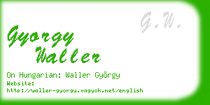 gyorgy waller business card