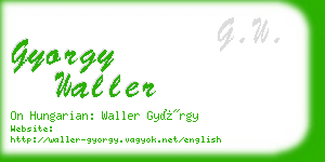 gyorgy waller business card
